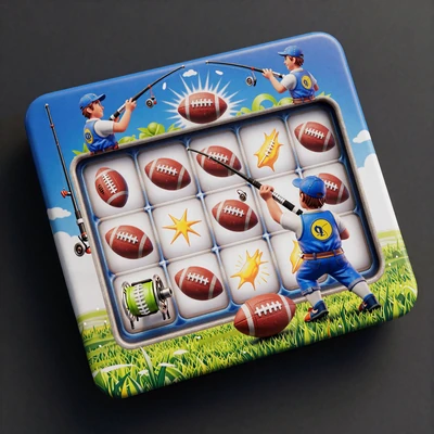 Slot-Cover mit Angel-Fussball-Motiv und Walzen - Big Bass Football Bonanza Goalzz Slot